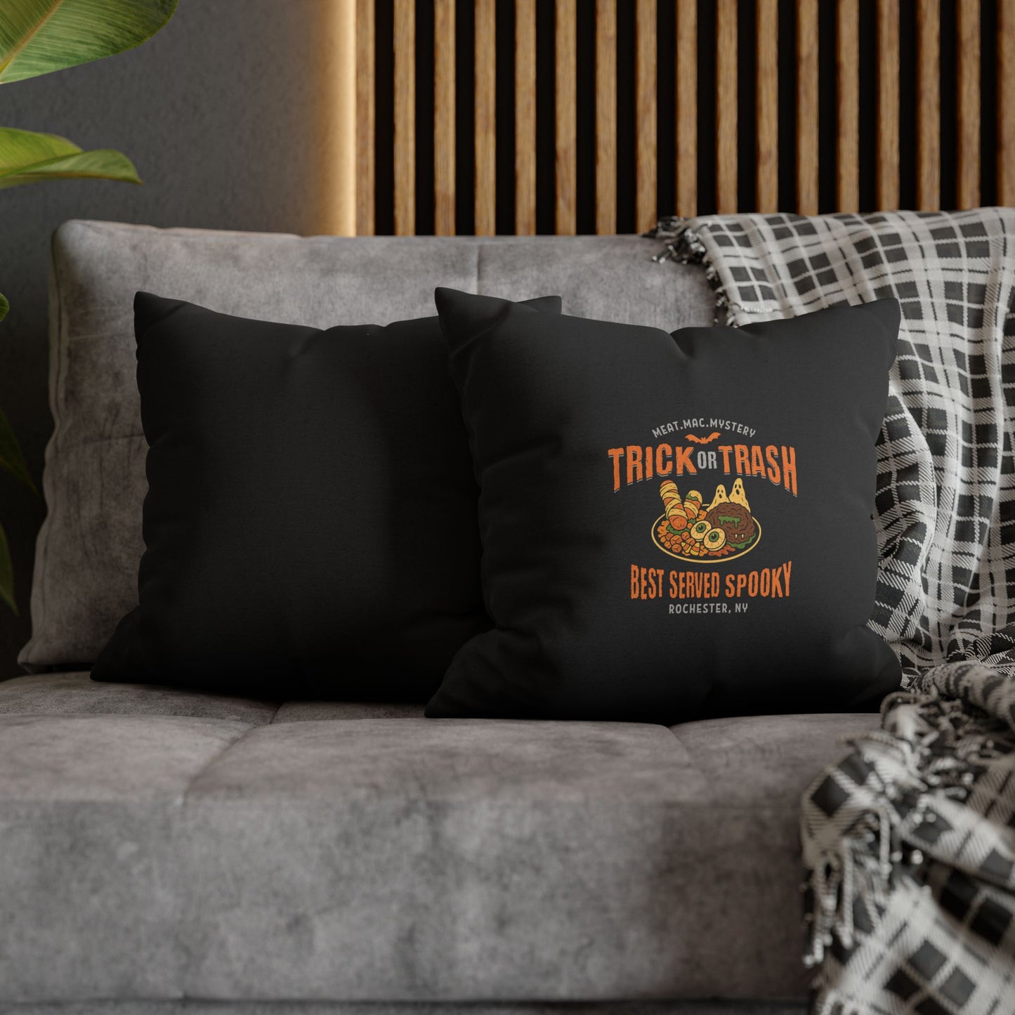 Rochester NY Halloween Pillow Cover - Trick or Trash