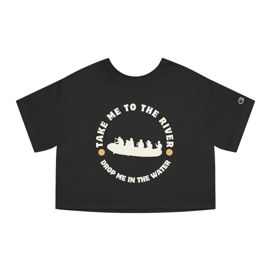 Colorado Cropped T-Shirt , White Water Rafting Cropped Tee