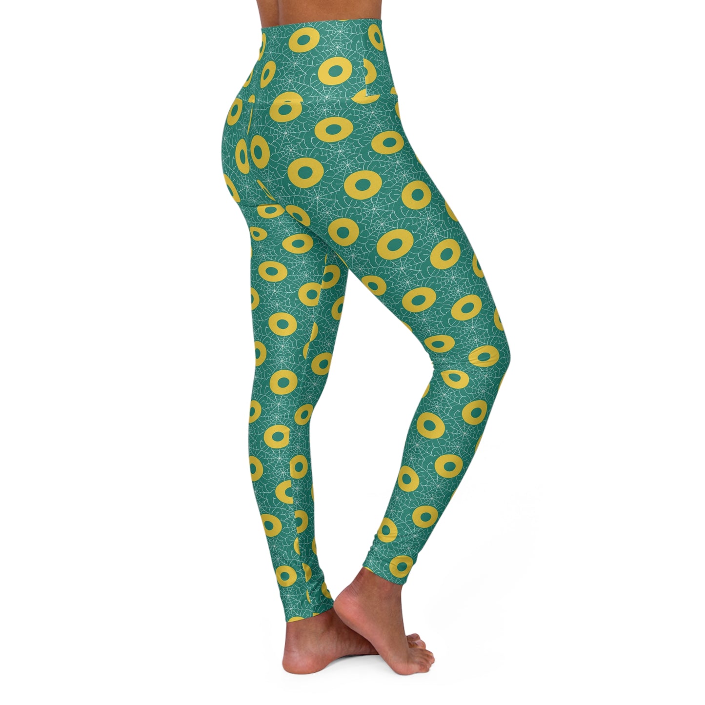 Donut Print Spiderweb Leggings
