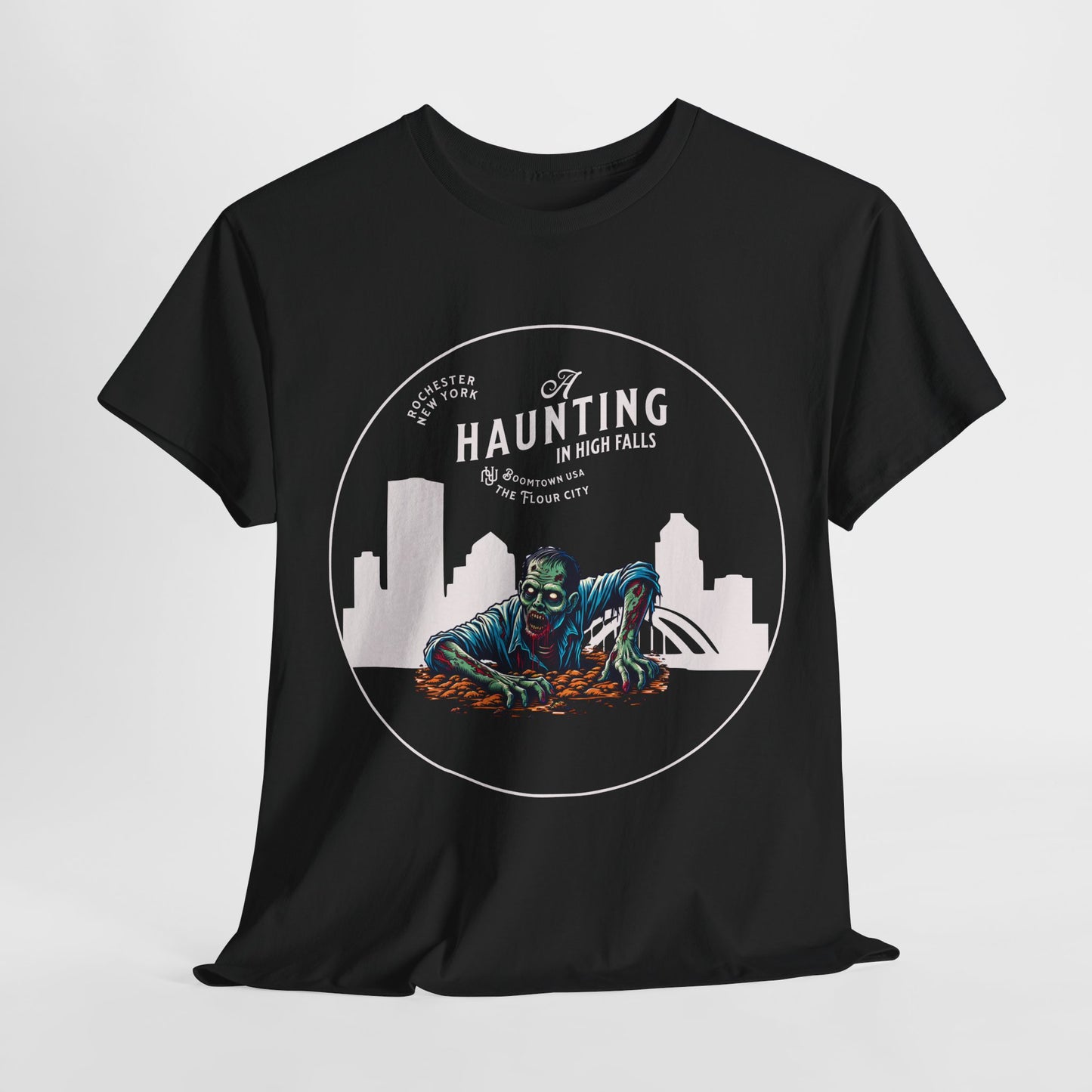 A Haunting in High Falls T-Shirt, Rochester NY Halloween Shirt, Zombie Upstate Tee